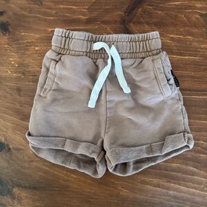 EUC Little Bipsy Mauve Brown Sweat Shorts 6-12M